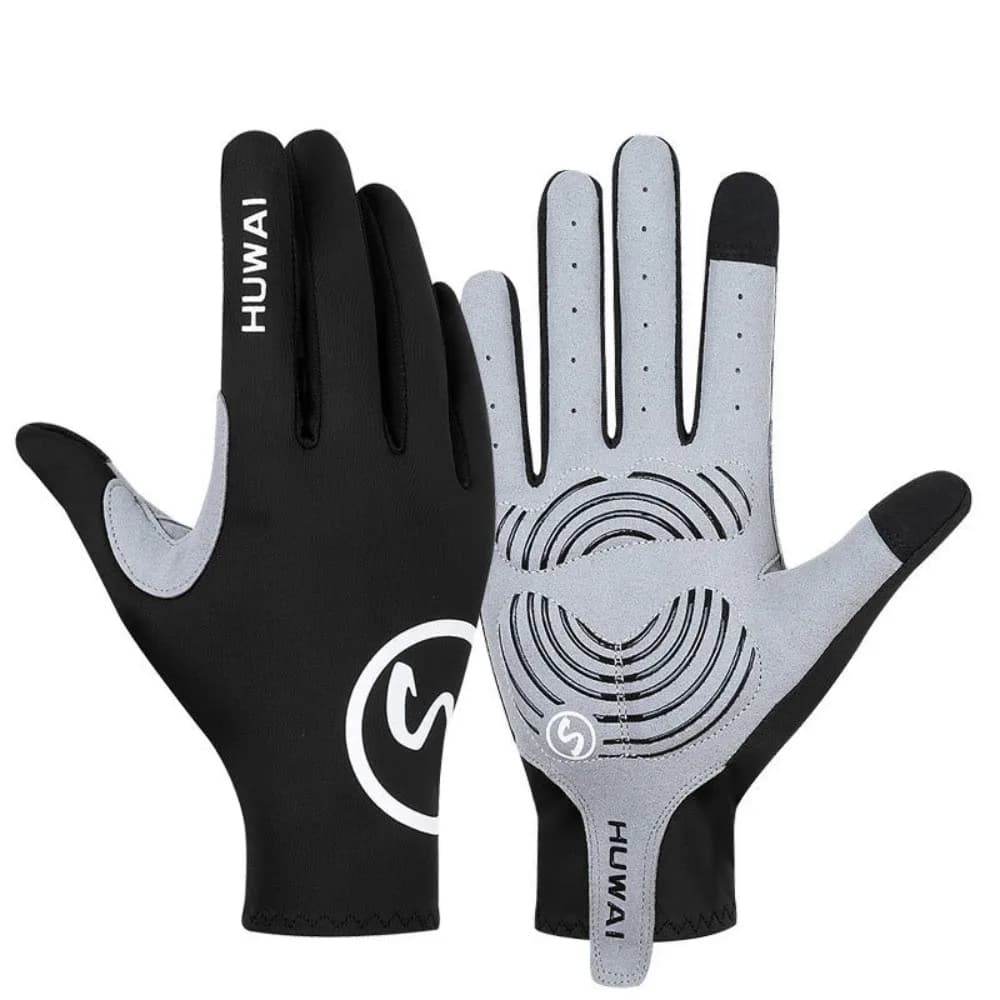 Guanti da ciclismo antiscivolo delicati sulla pelle Guanti sportivi touch screen a dita intere Guanti da bicicletta traspiranti antivento Unisex