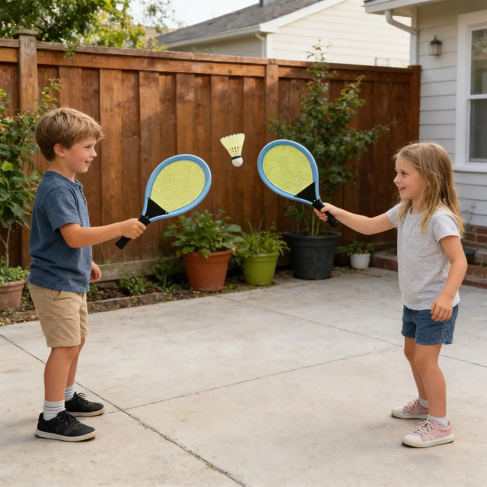 Racchette da badminton per bambini, racchette portatili per gioco con la palla, racchette da tennis per bambini dai 3 ai 12 anni, per ragazzi e ragazze, per interni ed esterni, casa e asilo.