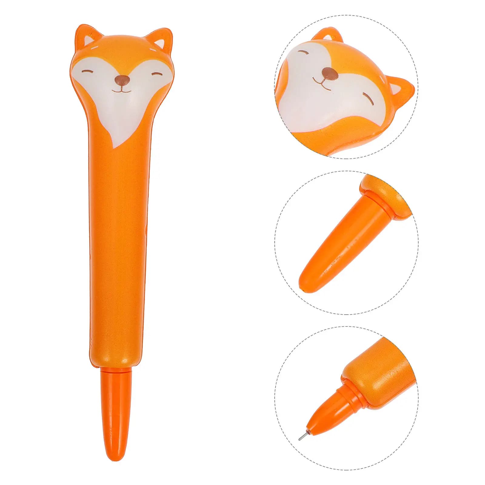 Penna Gel a Forma di Volpe Carina, Cancelleria Kawaii, Punta Fine, Scrittura Fluida, Materiale Scolastico, Penna per Journaling, Inchiostro Nero, Penne Gel a Tema Animale
