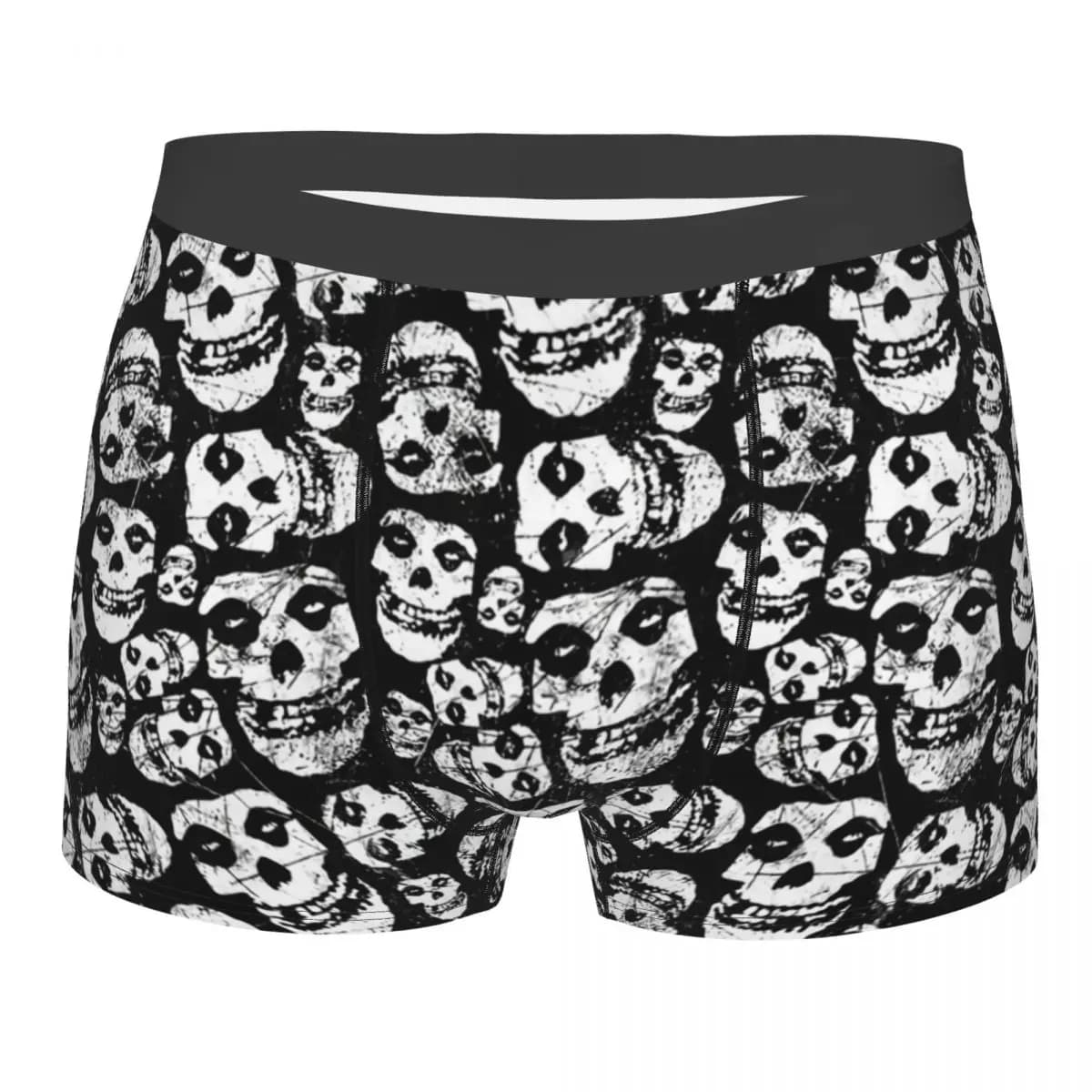 Intimo da uomo di moda maschile Misfits Horror Punk Rock Band, boxer elasticizzati, pantaloncini intimi da uomo