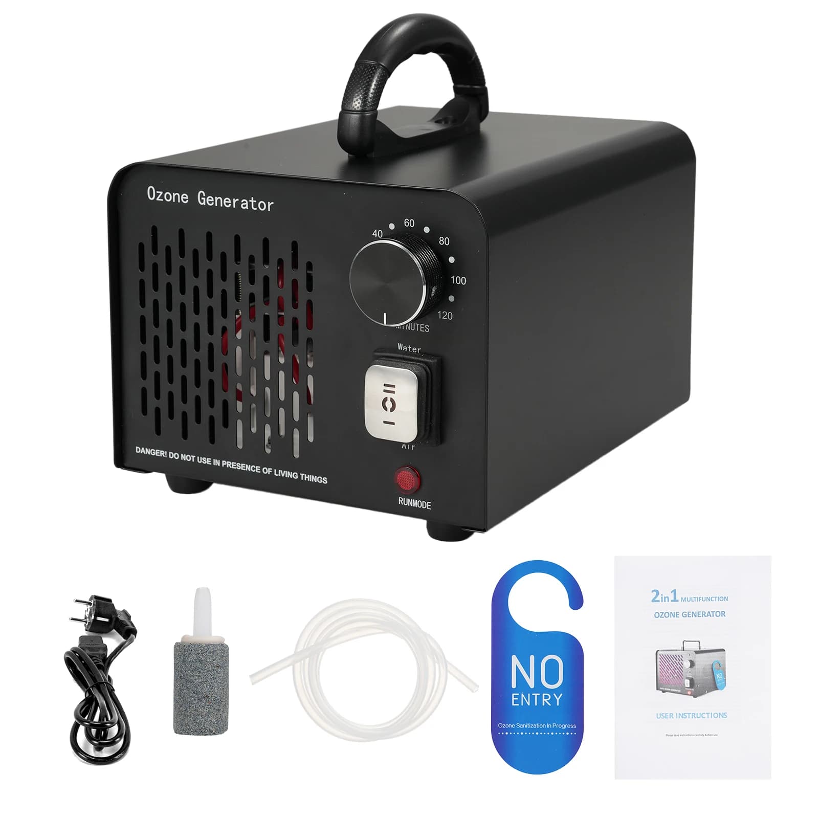 2-in-1 O3 Generator 80-150W Air O3 Machine 2 Working Modes Air Purifier Home Office Basement Garage Air Purification Tools