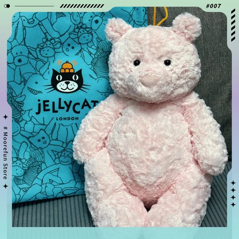 【Disponibile】Peluche Jellycat Leora Bear, simpatico orsacchiotto di peluche, morbido e coccoloso, regalo di compleanno, decorazione per la casa, adorabile bambola da collezione