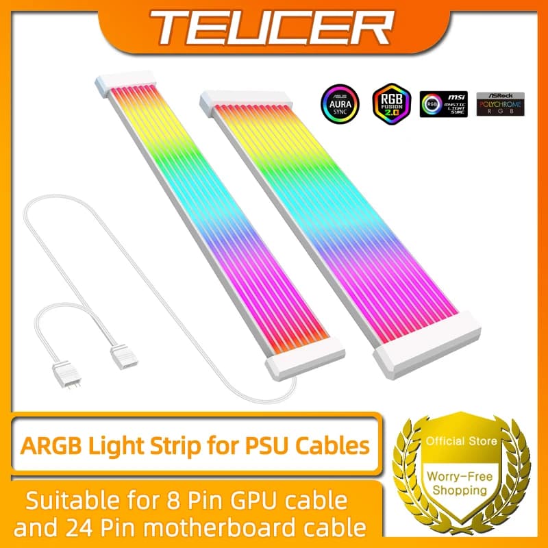RGB light strip for PC suitable for PSU cable GPU RGB cable for PC 5V 3 pin Extension cable for ARGB synchronization PC for 6 pin 8 pin 12 pin 16 pin 24 pin