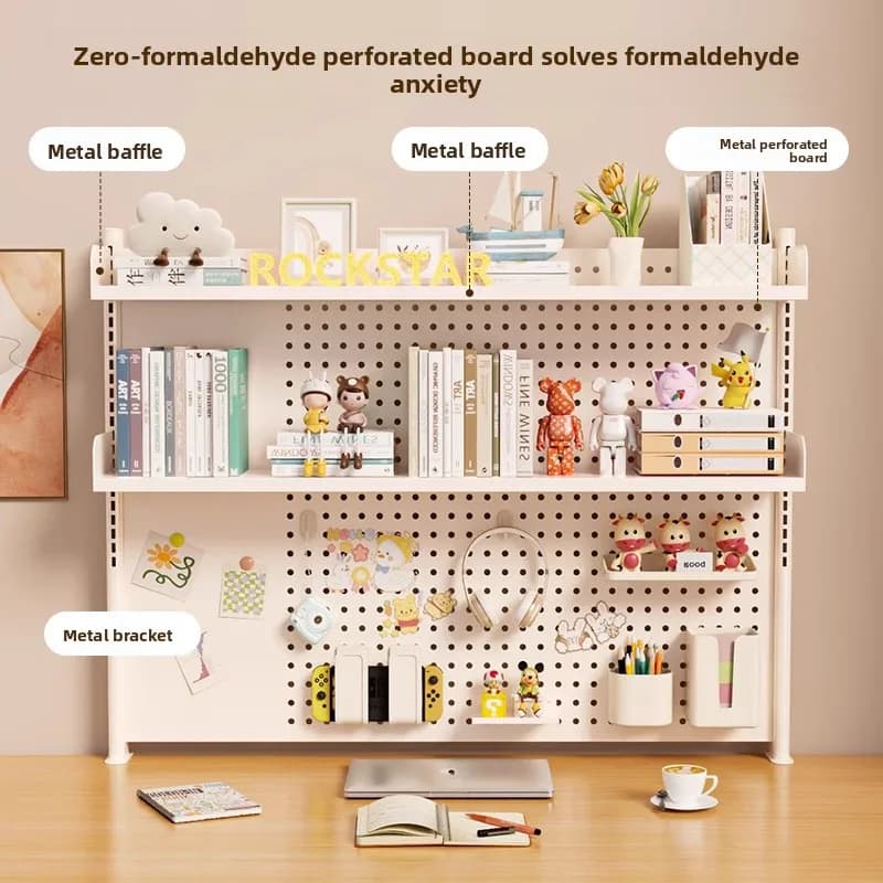 Desk Storage Shelf Desktop Hole Board Finishing Rack