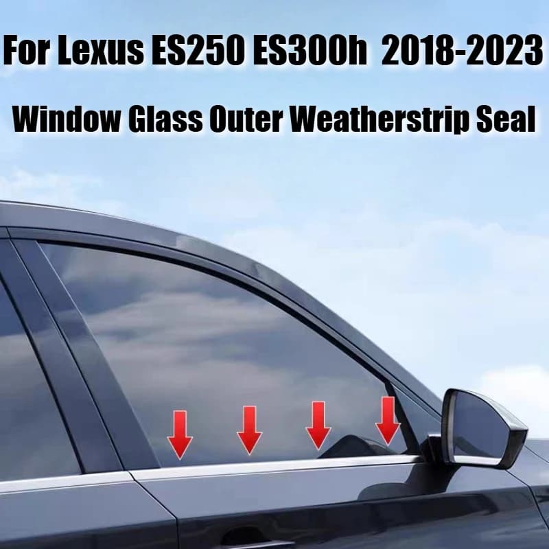 Guarnizione Esterna in Gomma ABS Argento per Finestrini Auto Lexus ES250 ES300h 2018 - 2023