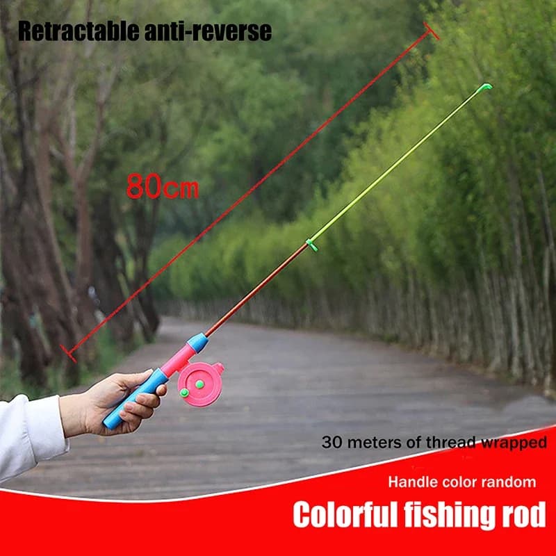 Canne da pesca sul ghiaccio retrattili Canne da pesca sul ghiaccio con rotazione invernale Canna da pesca sul ghiaccio per bambini Pesca invernale sul ghiaccio