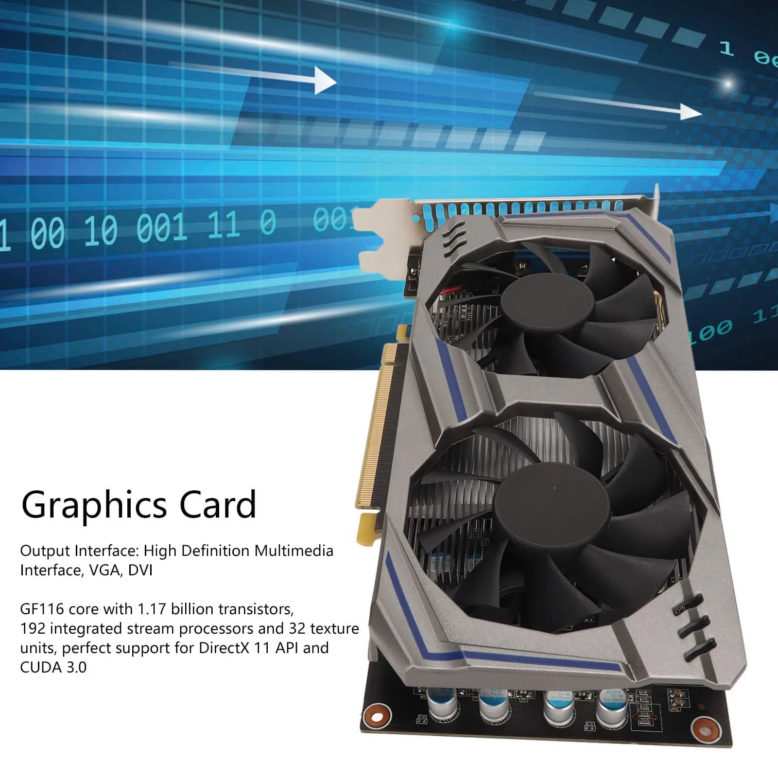 Scheda grafica 128BIT GDDR5 PCI Express2.0 Doppia ventola Desktop PC Computer Scheda grafica da gioco discreta Scheda grafica a doppia ventola