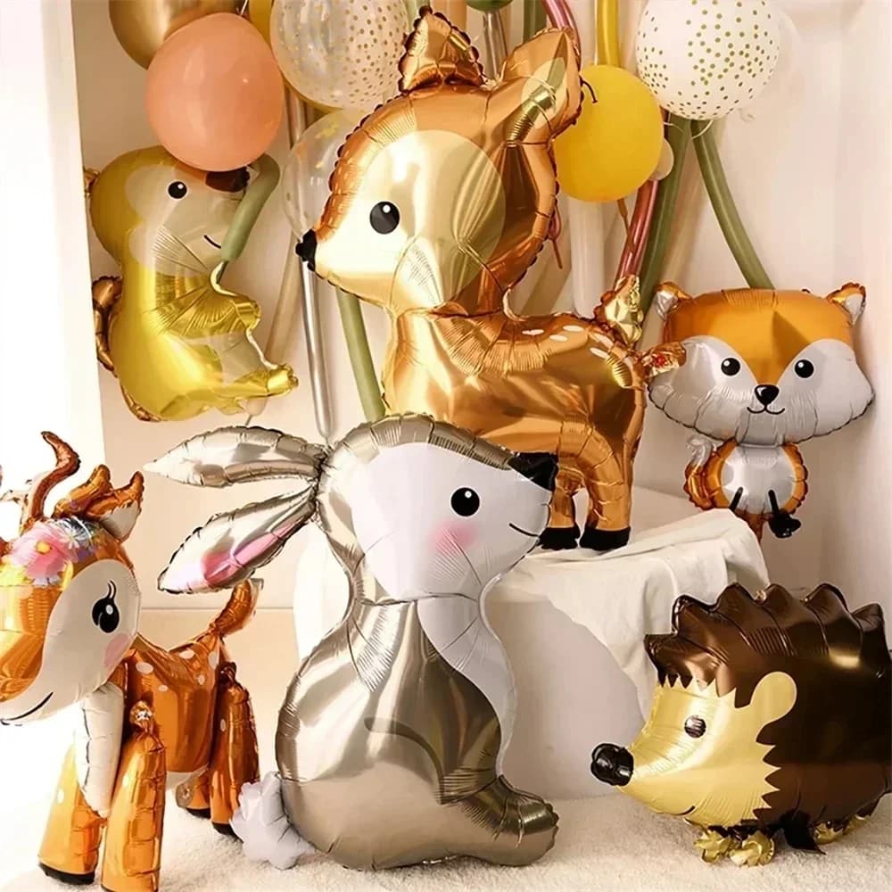 6 Pezzi/Confezione Palloncini in Alluminio per Festa di Compleanno a Tema Giungla e Foresta