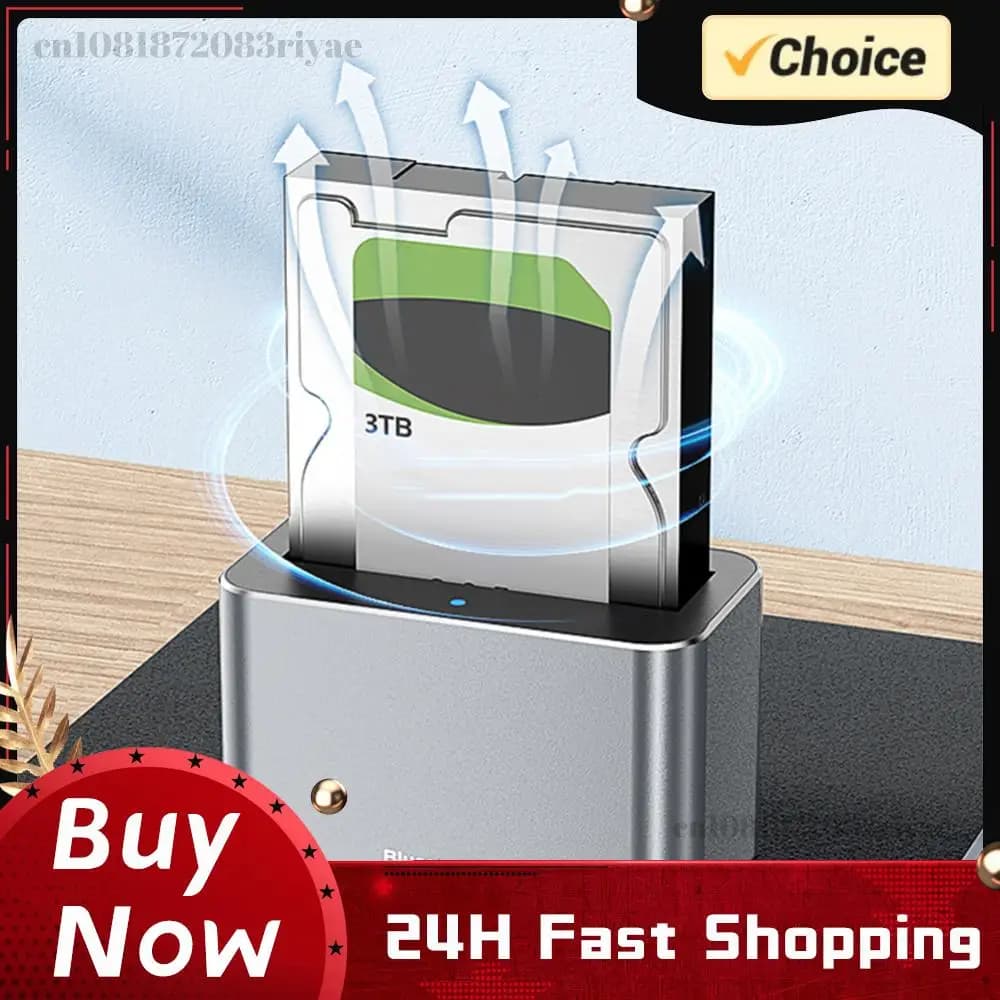 Docking Station per Hard Disk, Lettore Convertitore 5Gbps USB, Box Esterno per Dischi da 2.5 e 3.5 Pollici SATA/SAS HDD SSD