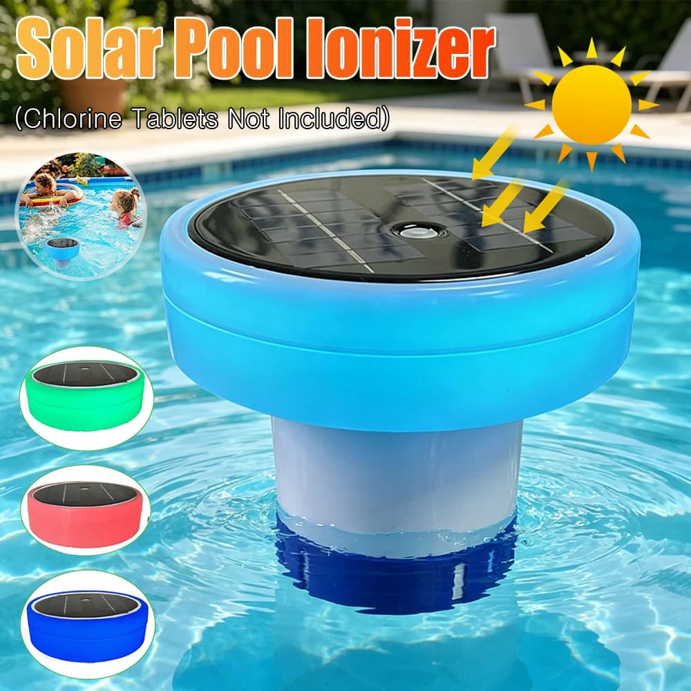 Solar Pool Ionizer Pool Water Clarifier 7 Colors Pool Cleaner Adjustable Delivery Anti-Sinking Pool Cleaning Equipment
