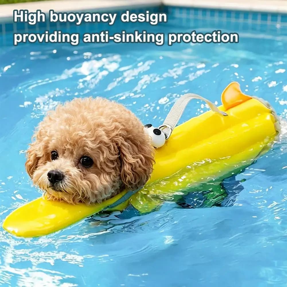 Pet Swimming Vest Dog Life Jacket with High Buoyancy Adjustable Pet Swim Vest with Chin Rescue Handle Float Jacket for Small