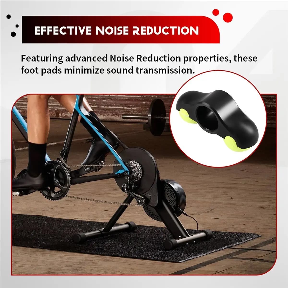 [Saleout]2PCS Indoor Bike Cushioned Foot Pad Noise Reduction and Anti-Friction Floor Tennis Foot Pads for (with Ball)