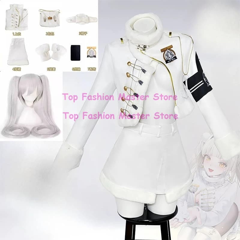 Costume Cosplay CoserStar-SR Game Victory Blanc Fortune Express, Abito per Carnevale, Outfit per Giochi di Ruolo, Parrucca