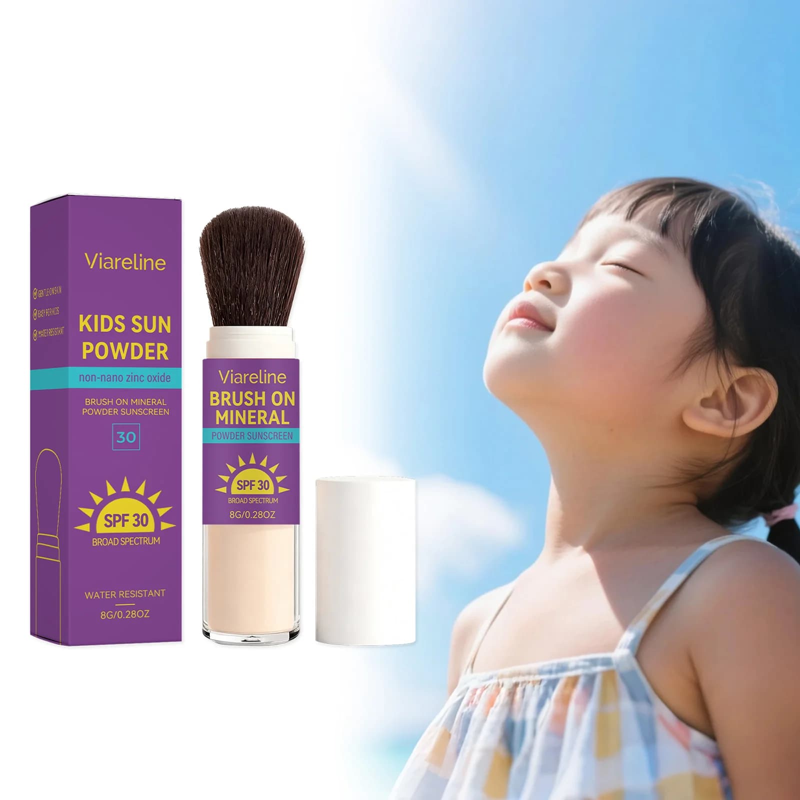 Children's Protective Powder - Gentle, Skin-Friendly Outdoor Physical Sun Protection for Dry and Comfortable Skin