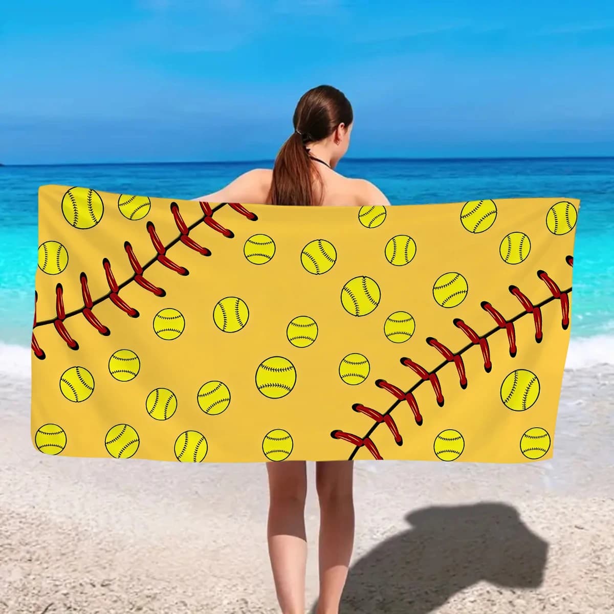 Asciugamano da spiaggia stampato con dinosauri e pinguini in fibra ultrafine, adatto per campeggio, spiaggia, nuoto, asciugamano da spiaggia essenziale