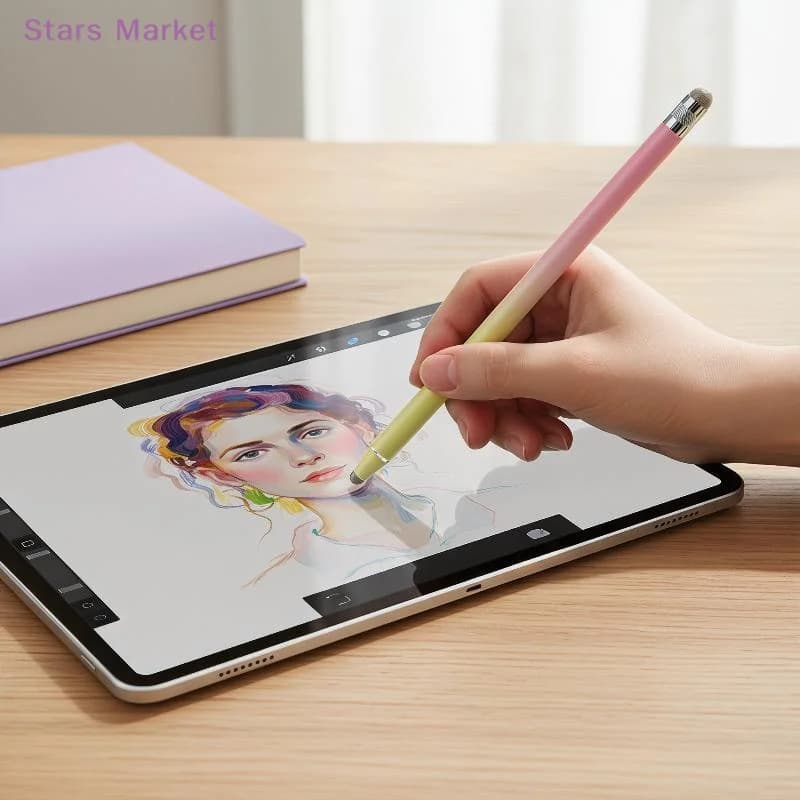 New Mesh Fiber Capacitive Stylus Pen Double Nib Touch Screen Pens Drawing Pen For Universal Capacitive Screen Smart Phone Tablet