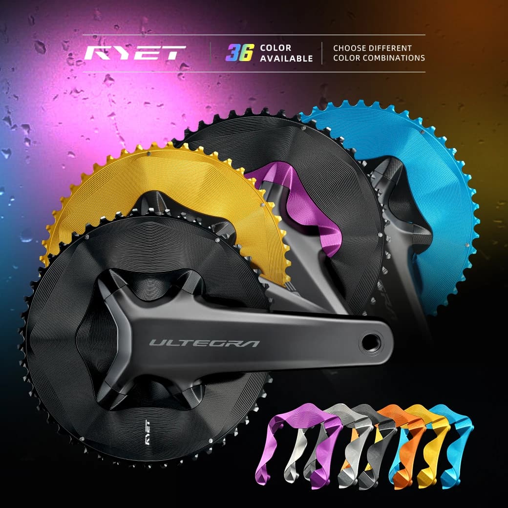 Corona per bici da strada RYET Aero 50-34T 52-36T 54-40T 56-42T Ruota dentata per bicicletta compatibile con 1 e 2x11/12 velocità per bici da strada e TT