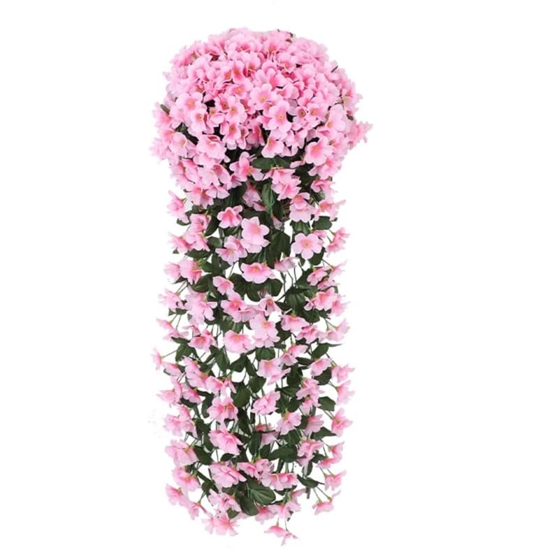 Accessorio per appendere fiori floreali a bassa manutenzione, decorazione da parete con viole in seta
