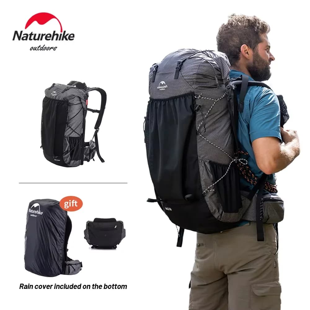 Men's backpack Naturehike 40 liters climbing backpack Travel shoulder bag Fishing trekking backpack Camping backpack with lid