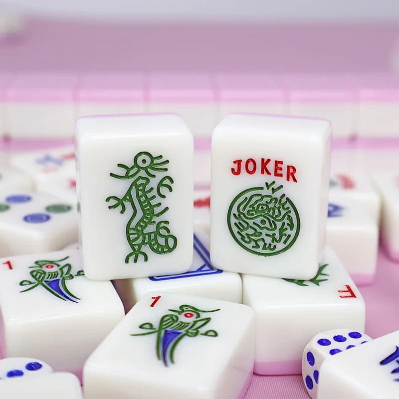 Simplified Designs 166 Pieces American Mahjong Tile Set Lightweight Melamine Mah Jongg Tiles for Home Gameplay