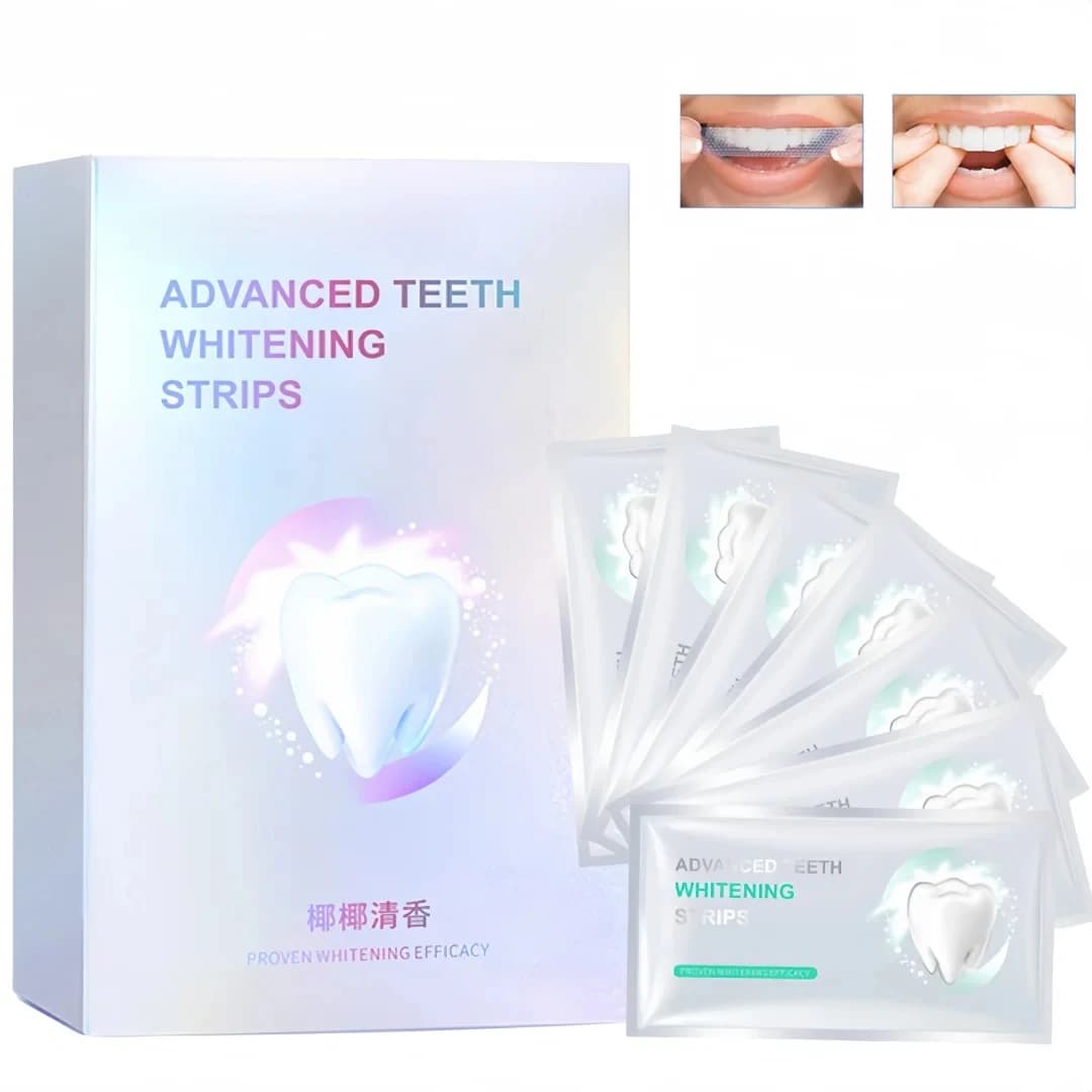 14 strips 7 pairs Teeth whitening strips Coconut teeth cleaning Removing stains Prevention of oral hygiene Deep cleansing Oral strips