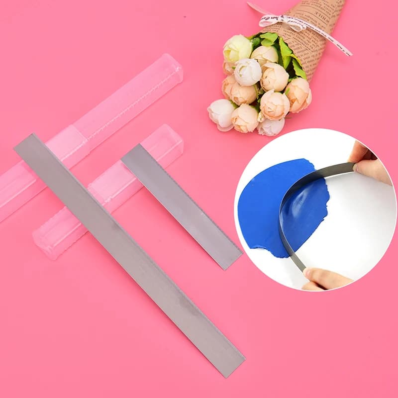 2Pcs 4"/8" Stainless Steel Cutters Blades Polymer Pottery Clay Cutting Tools Set.