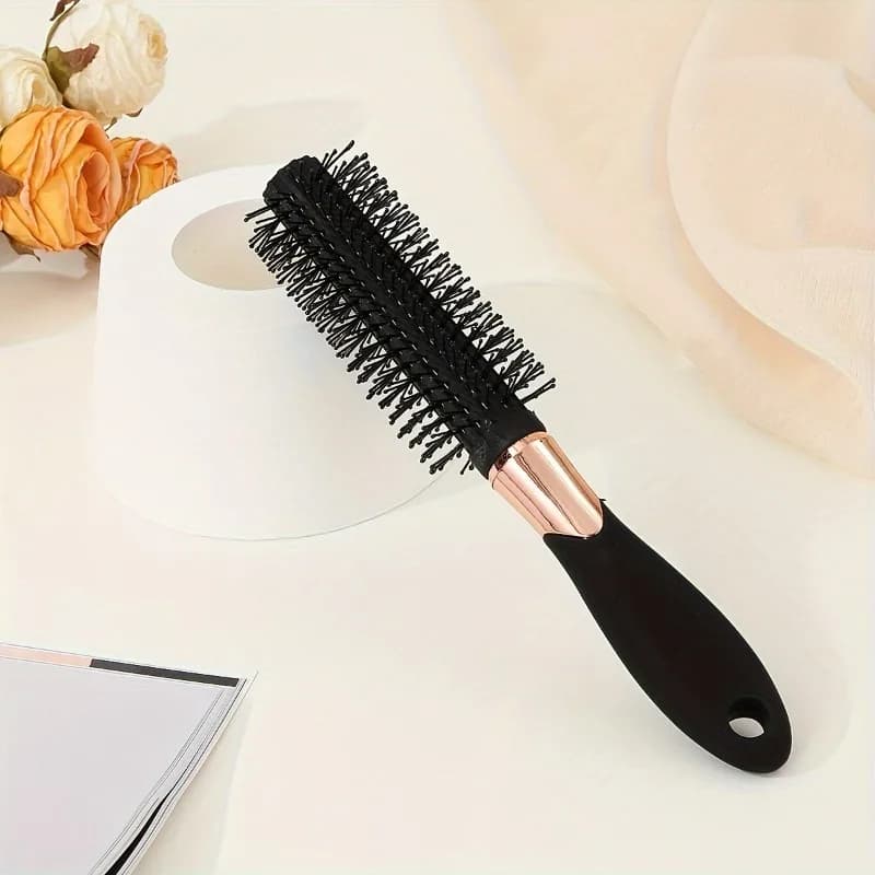 Spazzola Rotonda per Capelli con Setole in Plastica, Strumento Professionale per Arricciare e Lisciare