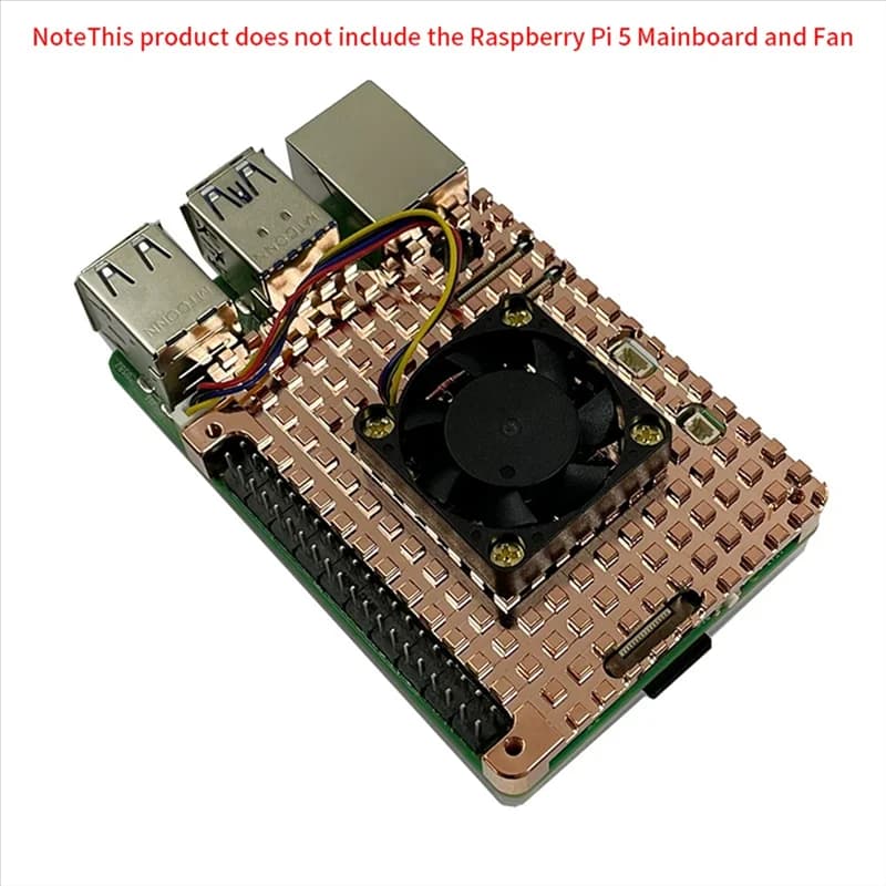 M07K- Pure Copper Heat Desiper for Raspberry Pi 5 Protective Case Passive Cooling Protective Shell Metal Case