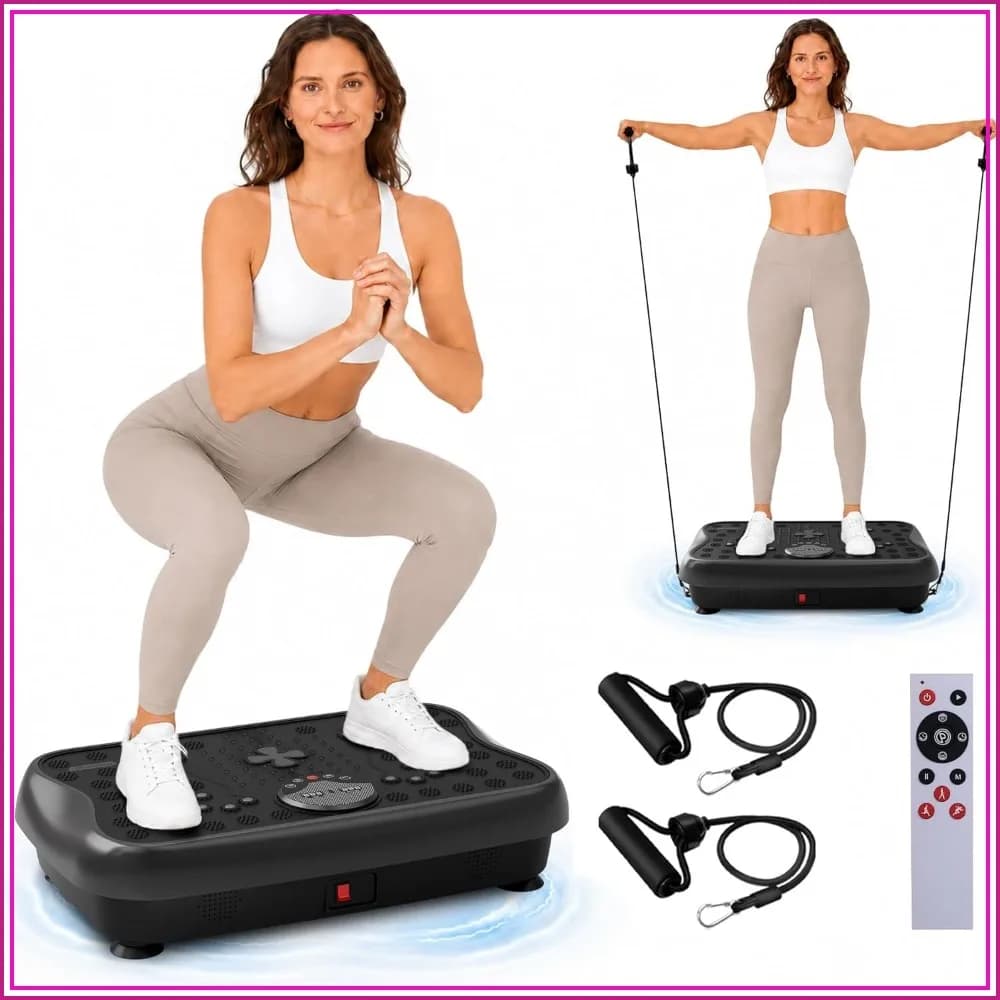 Full Body Vibration Plate Exercise Machine for Weight Loss & Lymphatic Drainage, 460 Lbs Capacity, 300 Speeds