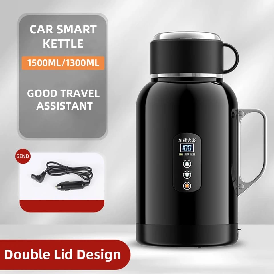 304 Stainless Steel Portable Electric Travel Kettle 1300ML/1500ML with temperature adjustment for camping and travel