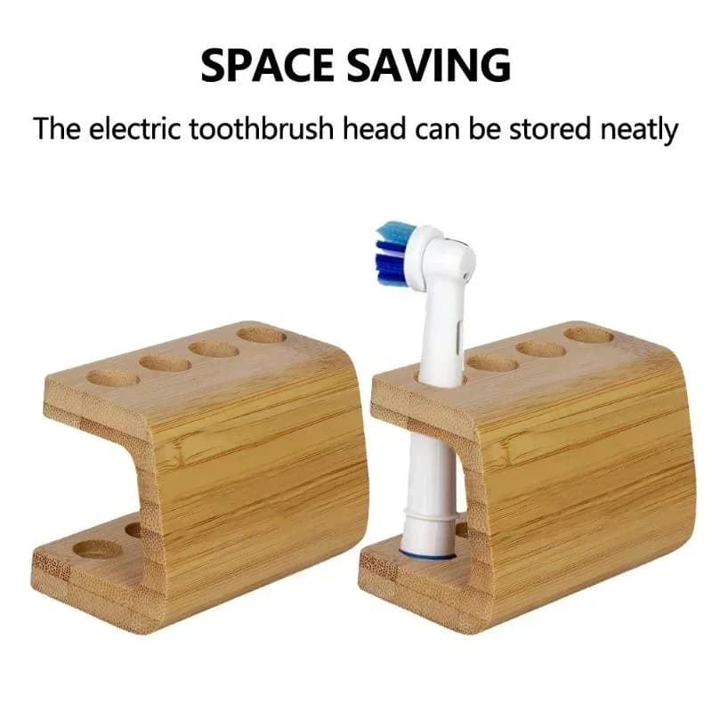Mini Multi-slot Bamboo Support for Head Toothbrush Spacious Bathroom Spazzoline Durable