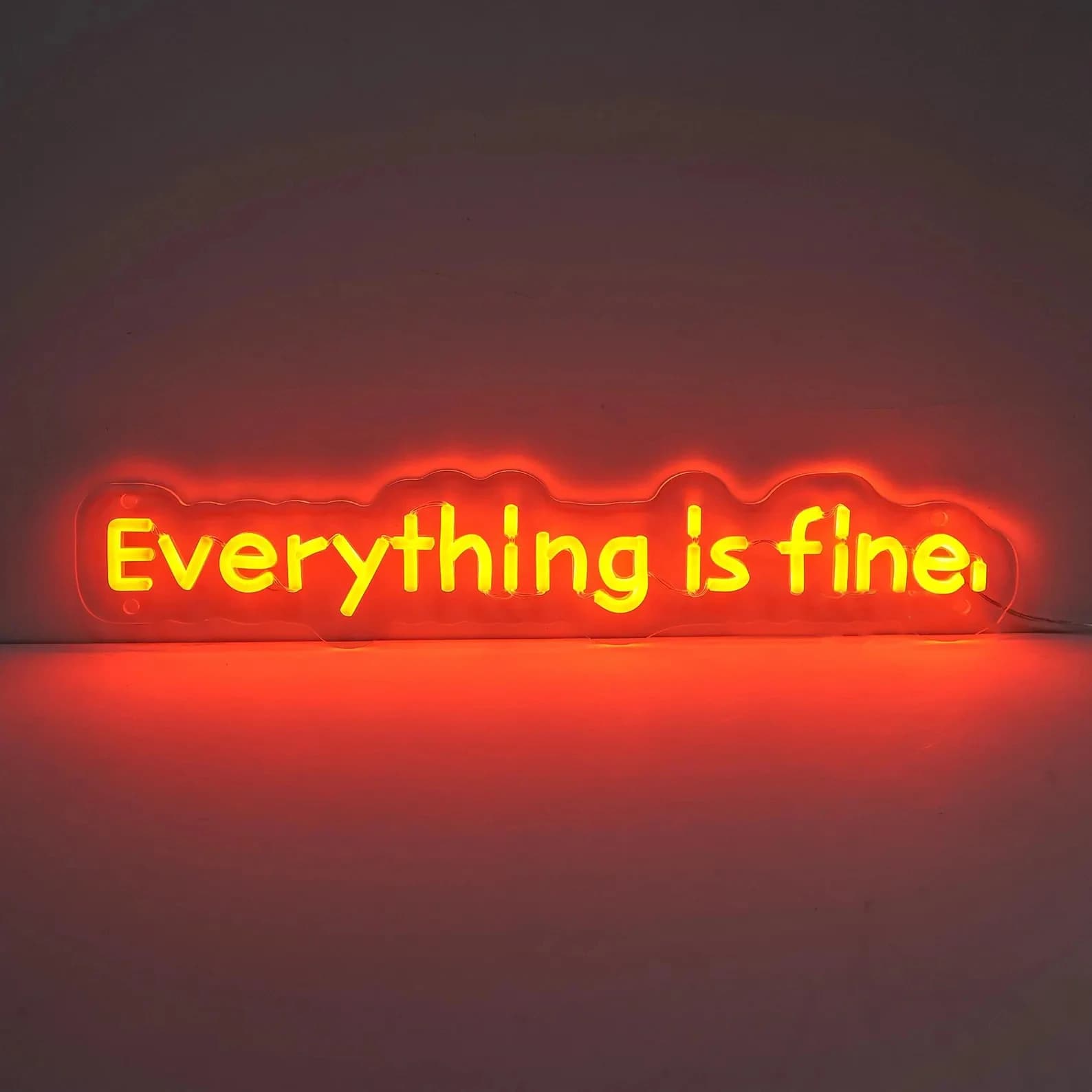 All Is Fine Insegna al neon, Decorazione da parete motivazionale per la stanza con citazione piccola, Luce al neon a LED estetica positiva, Luce per la salute mentale