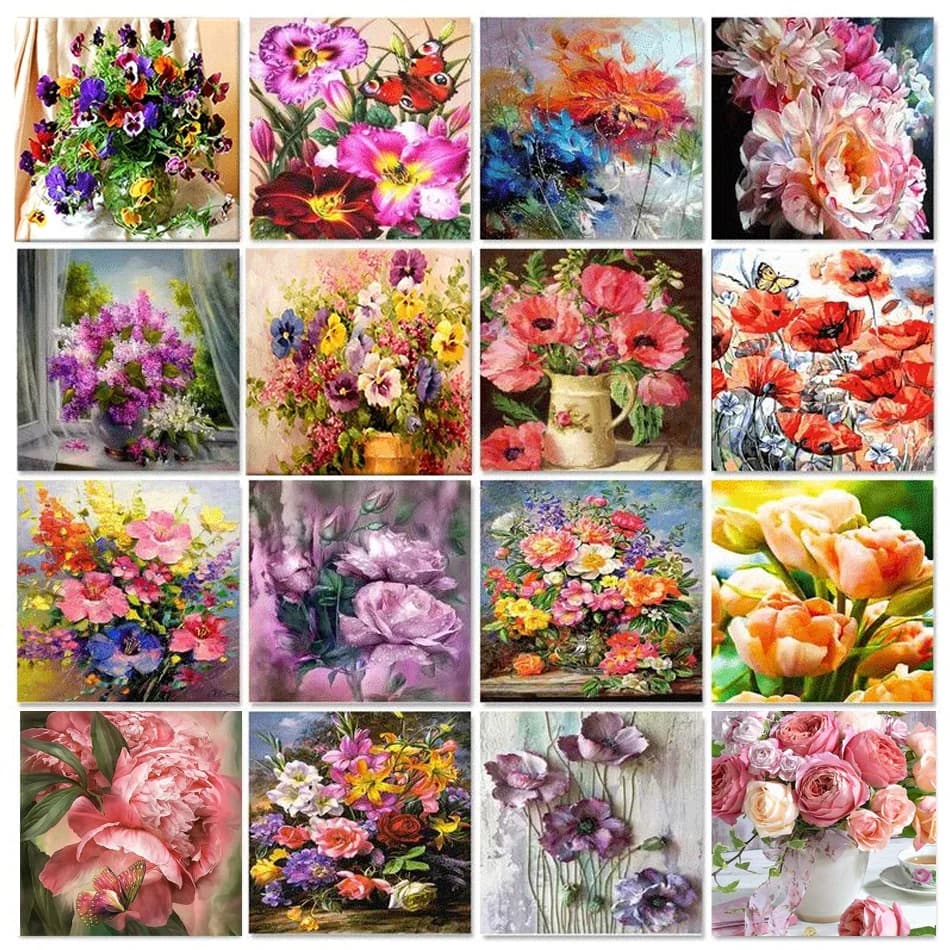 GATYZTORY Paint By Numbers For Adults Children DIY HandPainted Oil Painting Flowers Picture Paint Home Decoration Custom Gift