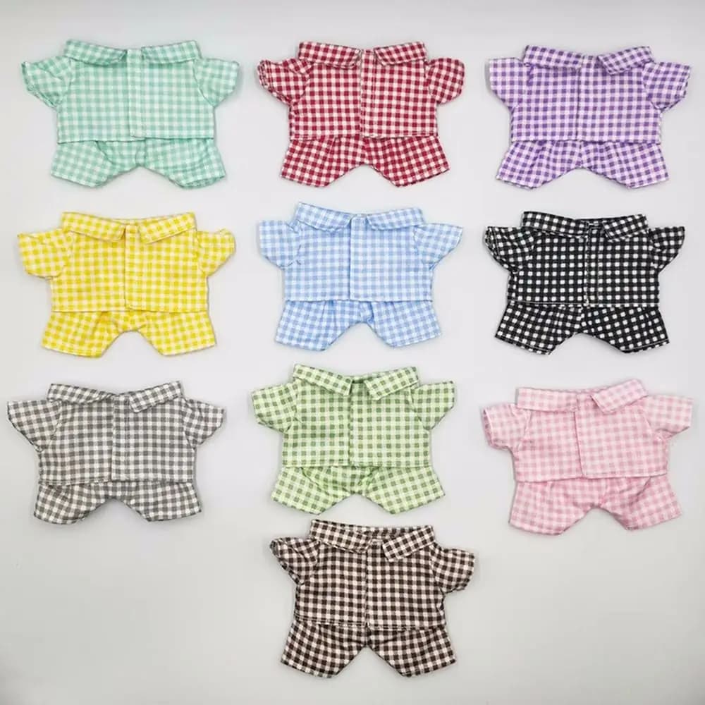 20CM vestiti per bambole moda pigiama a righe Set top in cotone camicia pantaloni per idolo bambole accessori bambini vestire giocattoli di peluche vestiti