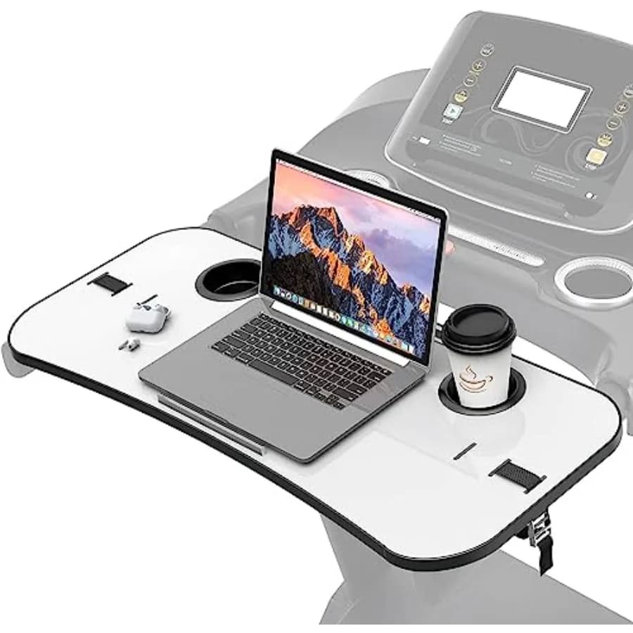 Supporto Ergonomico per Laptop e Tablet da 36 Pollici per Tapis Roulant, con Portabicchieri Integrato