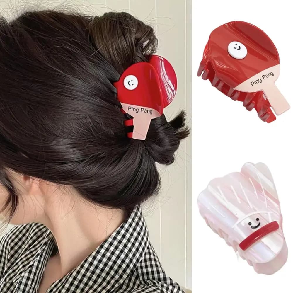 Unico dolce racchetta da ping pong forcina cartone animato piccola forcina da badminton antiscivolo accessori per capelli fata decorazione da donna