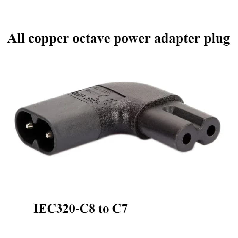 Figura 8 IEC 320 IEC320 iec C7 a C8 Adattatore di alimentazione CA ad angolo sinistro destro da 90 gradi per notebook portatile Maschio Femmina Estensione calda