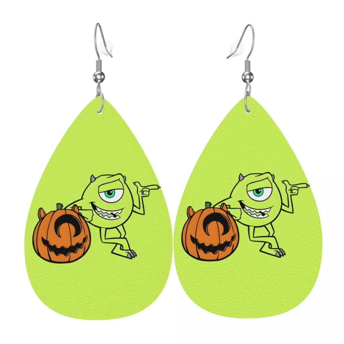 Orecchini Pendenti Personalizzati Monsters University in Pelle per Donne, Moda per San Valentino