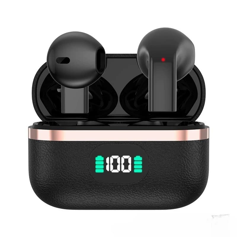 Auricolari Wireless in Pelle Premium con Design Semi In-Ear Elegante, Batteria a Lunga Durata e Microfono, Compagno Ideale per uno Stile di Vita Attivo