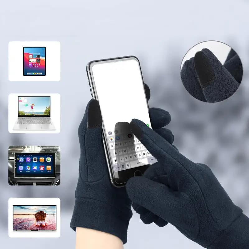 1 Paio di Guanti Sportivi Invernali Caldi Impermeabili per Ciclismo Corsa Moto Sci Touch Screen in Pile Polare