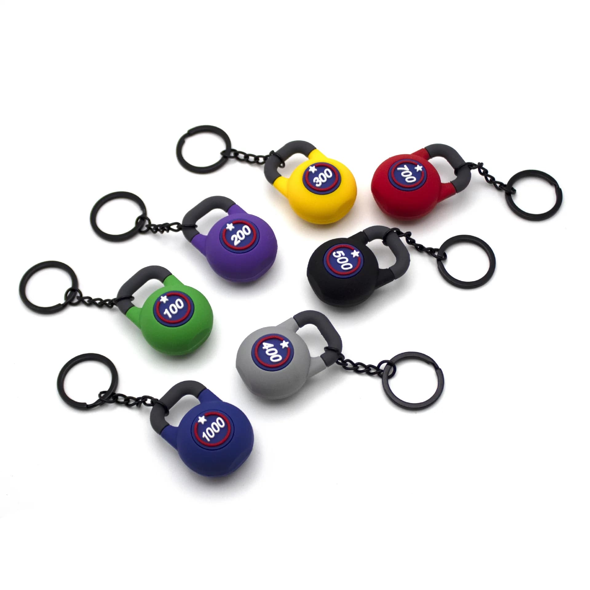 New Creative Mini Kettle Bell Pendant Key Chain Backpack Pendant PVC Material Key Ring Party Gift Wholesale