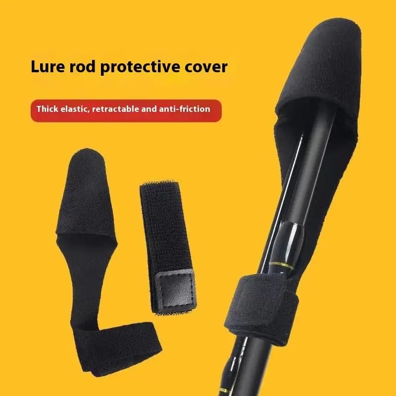 Elastic fishing rod protection Fishing rod cap Fishing rod cap Fishing rod tip cover Set of rod straps - Wheel winding rod strap with water drops
