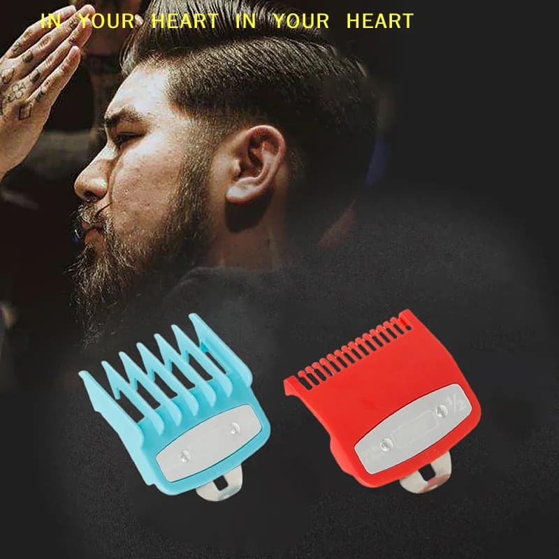 【X】2Pcs 1.5/4.5mm Electric Hair Clippers Limit Comb Haircut Calipers Electroplating Limit Comb Positioning Comb Beard Trimmers
