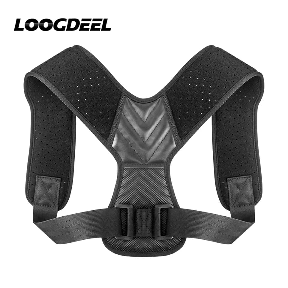LOOGDEEL regolabile schiena spalla postura correttore cintura clavicola colonna vertebrale supporto rimodellamento Fitness sport parte superiore della schiena collo Brace uomo