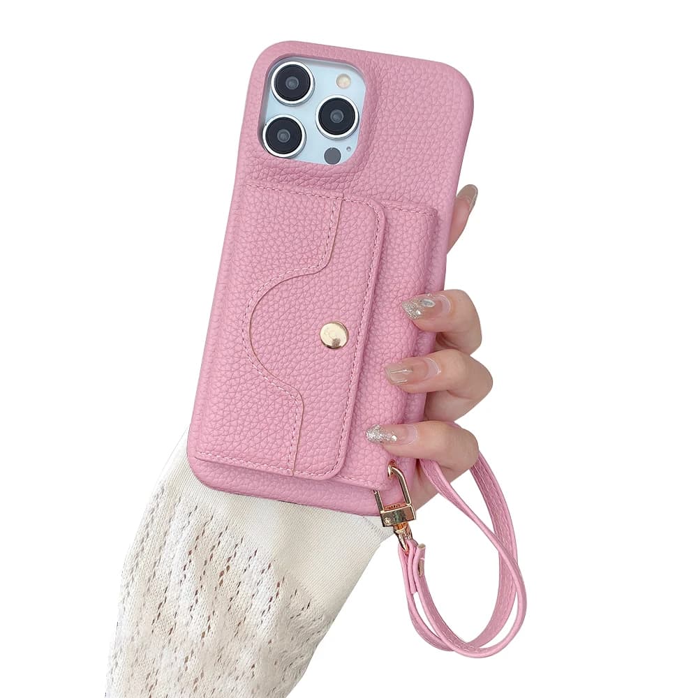 Custodia a portafoglio con specchio per trucco per Huawei Mate 50 Pro 40 30 Lite Cordino in pelle 3 slot per schede Borsa con cinturino da polso Cover per telefono Funda