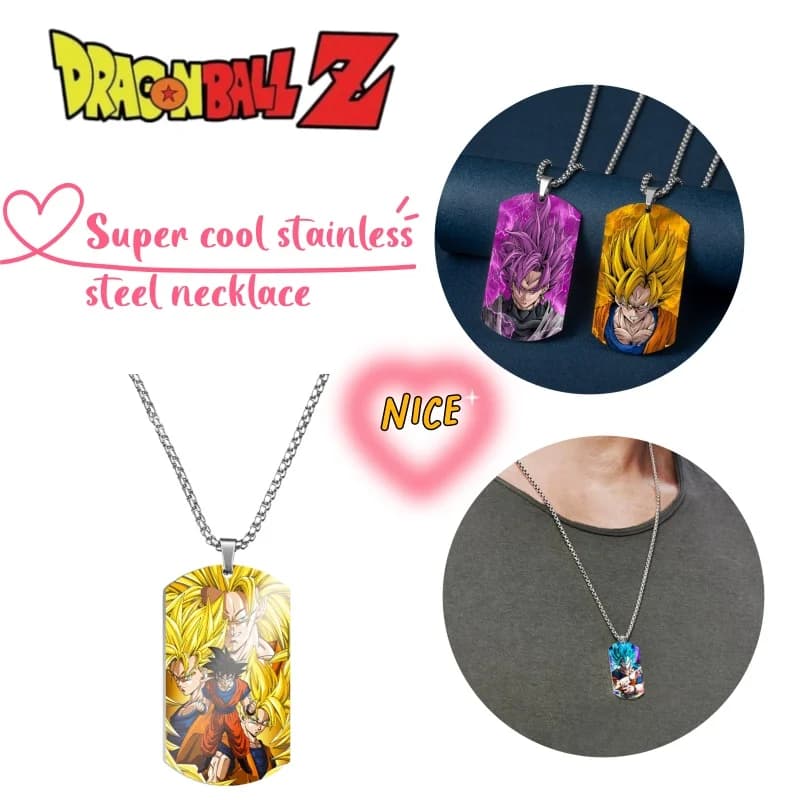 New Dragon Ball Son Goku High Color Value Creative Stainless Steel Necklace Jewelry Cartoon Birthday Gift for Boys and Girls