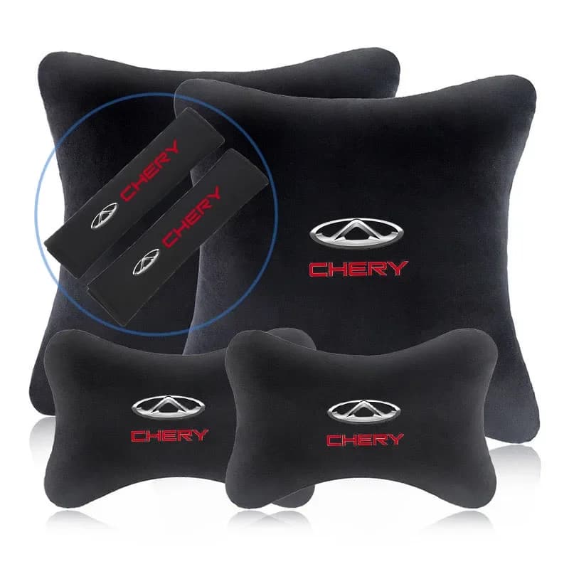 Cuscino Morbido in Peluche Artificiale per Poggiatesta Auto, per Chery Tiggo 2 3 4 5 6 7 8 3X 5X Pro, Cuscino Lombare per Auto