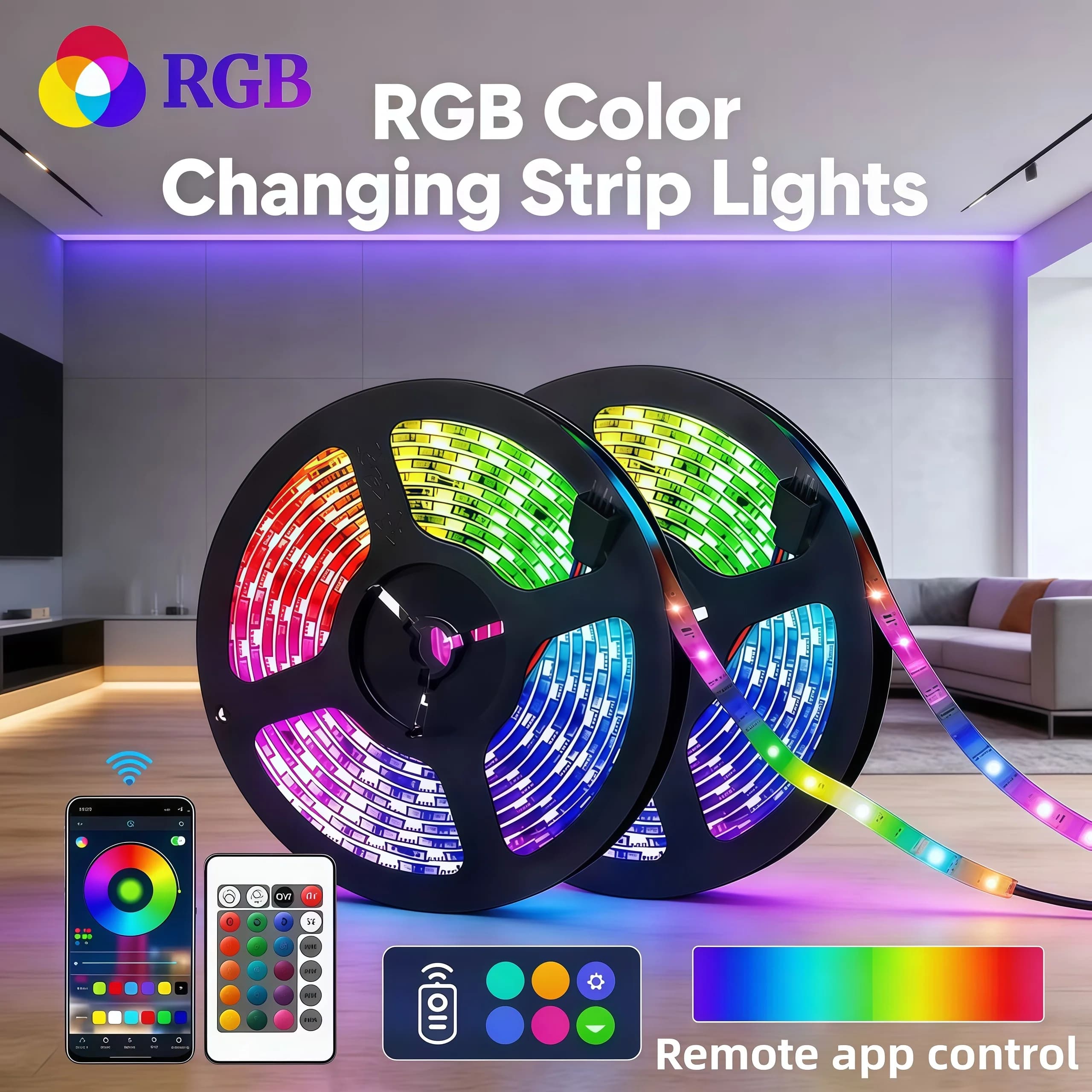 Strisce LED RGB 3535 2026, 5V 1M-30M, 16 milioni di colori, Sincronizzazione Musicale, Cambio Colore per Feste e Casa