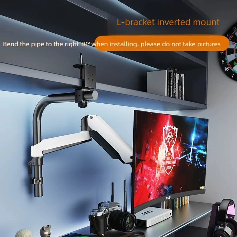 Supporto per Monitor Sospeso 2-in-1, Braccio Meccanico Universale per PC, Supporto Multifunzionale da Scrivania