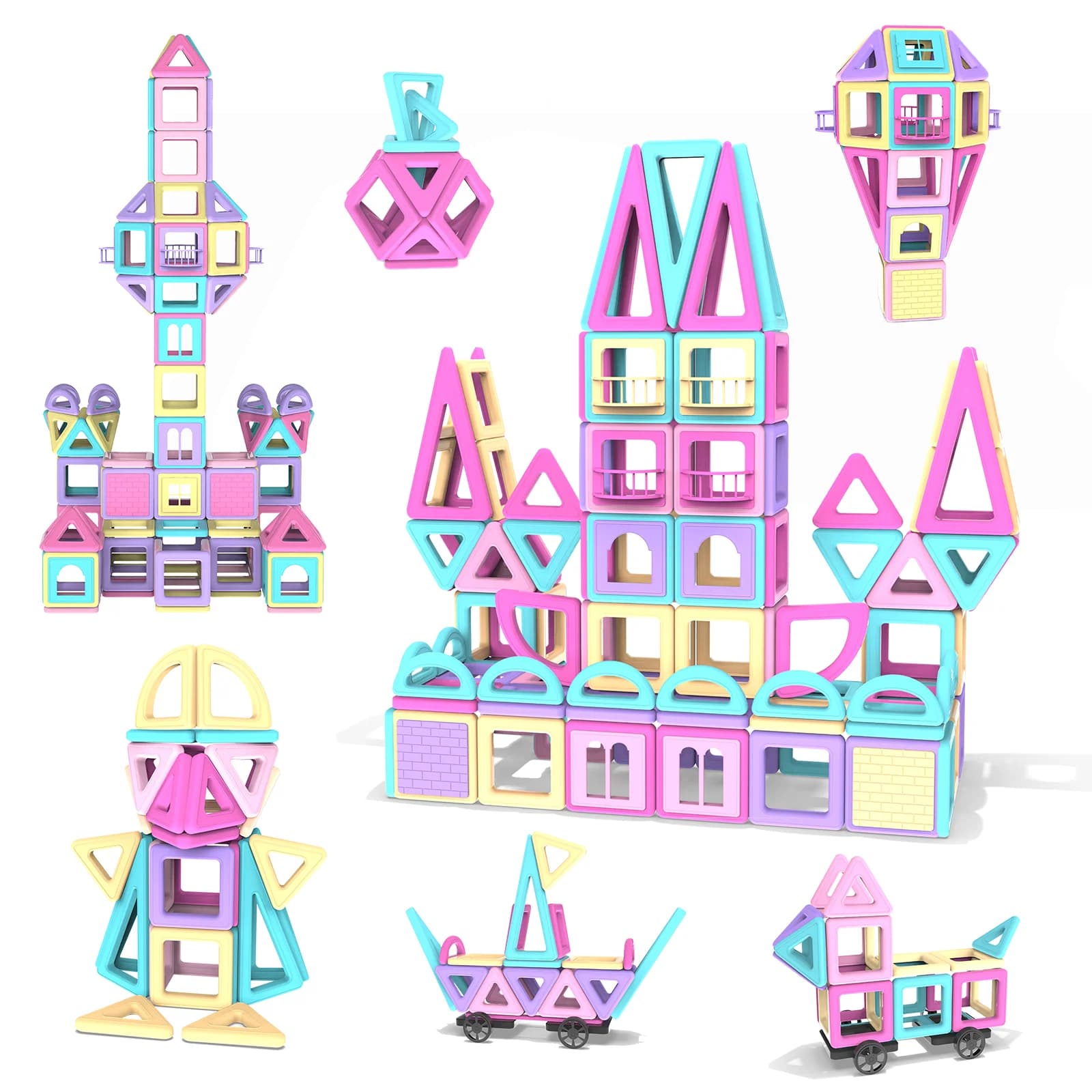 139 PCS Mini tessere magnetiche da costruzione apprendimento stelo educativo magnete per bambini regali giocattolo per 3 4 5 6 7 8 anni ragazze e ragazzi.